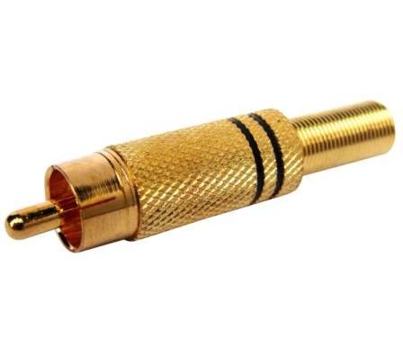 PROCONNECT 14-0405-1, Штекер RCA Металл &quot;ZN&quot; Кр/Чёр (пайка) GOLD (100шт/уп) PROCONNECT 14-0405-1