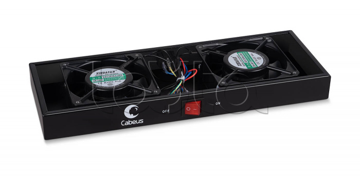 Модуль вентиляторный с 2-я вентиляторами черный (RAL9004) Cabeus (TRAY-FAN2-BK), Cabeus Модуль вентиляторный с 2-я вентиляторами черный (RAL9004) (TRAY-FAN2-BK)