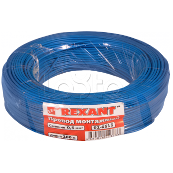 REXANT 01-6515 (100 м), Провод ПГВА 1 х 0.50мм², СИНИЙ 01-6515 REXANT (100 м)