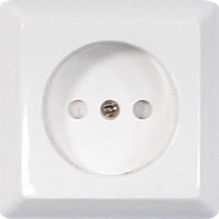 Экопласт 103003, Розетка одинарная без заземляющих контактов со шторками Экопласт 103003