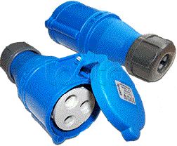 LANMASTER LAN-IEC-309/F, Розетка электрическая кабельная, IEC 309, 32A, 250V, разборная, синяя LANMASTER LAN-IEC-309/F