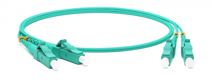 Hyperline FC-D2-503-LC/PR-LC/PR-H-1M-LSZH-AQ , Патч-корд волоконно-оптический MM 50/125(OM3), LC-LC, duplex, LSZH, 1 м Hyperline FC-D2-503-LC/PR-LC/PR-H-1M-LSZH-AQ (FC-503-LC-LC-10G-1M) 