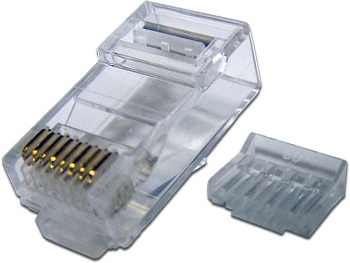 TWT TWT-PL45-8P8C-6, Коннектор RJ45 UTP 8P8C, cat.6, со вставкой TWT TWT-PL45-8P8C-6V