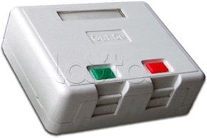 LANMASTER LAN-SA2/S-WH, Коробка настенная на 2 кейстоуна, с защитными шторками, белая LANMASTER LAN-SA2/S-WH