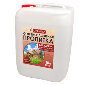 Огнеза «ОГНЕЗА-ПО-Д» с индикатором, с биозащитными добавками, канистра 10 л. (12 кг.), Пропитка огнезащитная водорастворимая Огнеза «ОГНЕЗА-ПО-Д» с индикатором, с биозащитными добавками, канистра 10 л. (12 кг.)