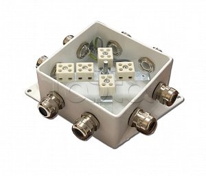 Коробка монтажная огнестойкая КМ-О (10к*10,0)-IP66-120х120, восемь вводов Гефест, Коробка монтажная огнестойкая Гефест КМ-О (10к*10,0)-IP66-120х120, восемь вводов