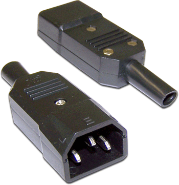 LANMASTER LAN-IEC-320-C14, Вилка IEC 60320 C14, 10A, 250V, разборная, черная LANMASTER LAN-IEC-320-C14