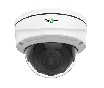 Компания Smartec представила новую 8 Мп вандалозащищенную купольную IP-камеру с ИК-подсветкой и моторизованным объективом