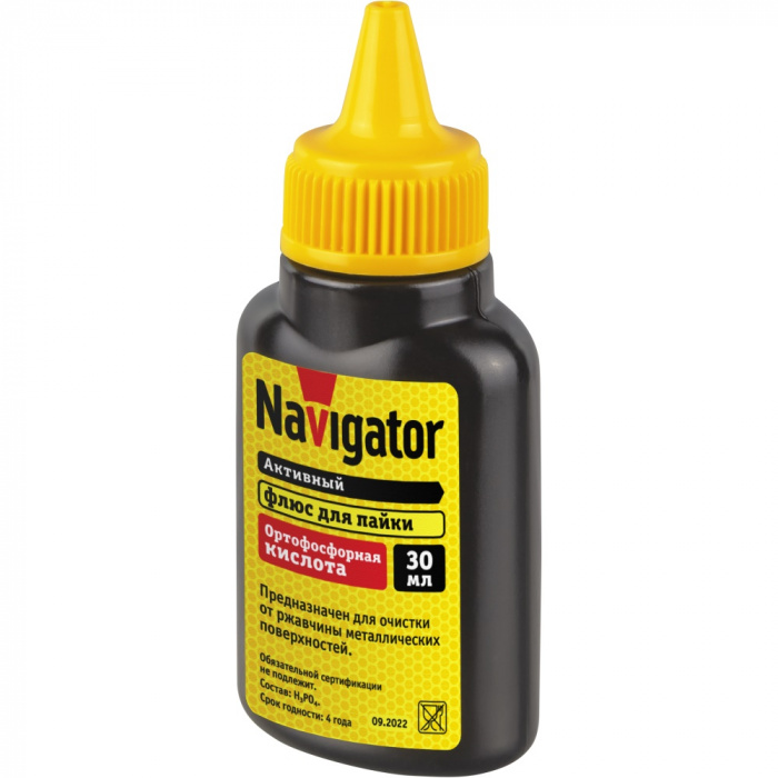 Флюс Navigator NEM-Fl04-F30 (ортофосфорная кислота, 30мл), Флюс Navigator 93 747 NEM-Fl04-F30 (ортофосфорная кислота, 30мл)