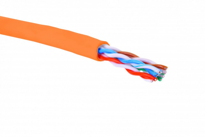 LAN U/UTP 4x2x24AWG кат 5е, нг(A)-HF внутренней оранжевый EuroLan (19C-U5-12OR-B305), EuroLan (19C-U5-12OR-B305) LAN U/UTP 4x2x24AWG кат 5е, нг(A)-HF внутренней оранжевый