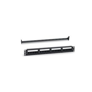 Патч-панель 19&quot; (1U) 24 порта RJ-45 кат.5е (PP-1U-24P-5e) Пожтехкабель СКС (201-001), Патч-панель 19&quot;, 1U, 24 порта RJ-45, категория 5E, Dual IDC с задним кабельным организатором, черная
