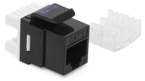 TWT-OK45UTP/6-BK, Вставка Keystone RJ-45, категория 6, черная, 180 градусов TWT-OK45UTP/6-BK