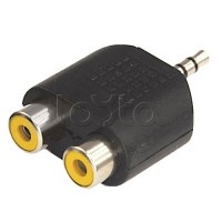 REXANT 14-0431, Переходник штекер 3.5мм стерео - 2 гнезда RCA (50шт/уп) REXANT 14-0431