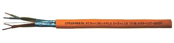 Кабель Спецкабель КСБнг(А)-FRLS 2x2x0.8, Кабель огнестойкий, экранированный, групповой прокладки, для систем безопасности и промышленной автоматизации КСБнг(А)-FRLS 2x2x0.8 (200 м) Спецкабель