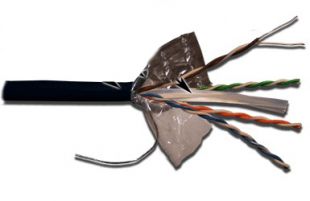 LANMASTER LAN-6EFTP-WP-OUT (305м), Кабель FTP, 4 пары, Кат. 6, внешний, с гидрофобом, черный, LAN-6EFTP-WP-OUT LANMASTER (305м)