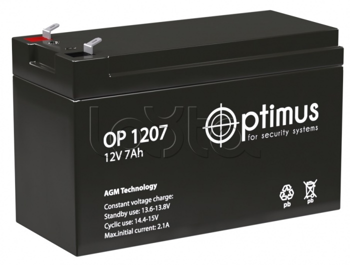 Optimus OP 1207|Аккумулятор 12 - 7 Optimus OP 1207 - купить, цена ...
