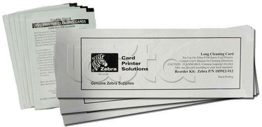 Zebra 105912-913, Набор для чистки принтера P330i (25 чистящих стандартных карт и 25 T-образных карт) Zebra 105912-913