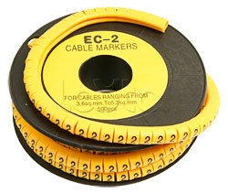 Cabeus EC-2-2, Маркер для кабеля (d7,4 мм, цифра 2) Cabeus ЕC-2-2 (500 шт/уп)