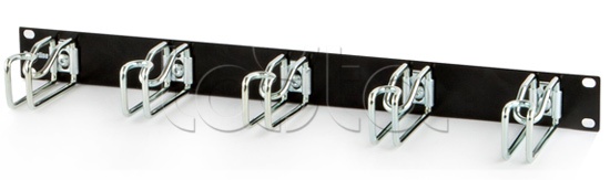 Hyperline CMW-1U-01-BK, Организатор кабельный с металлическими кольцами, 19&quot; Hyperline CMW-1U-01-BK