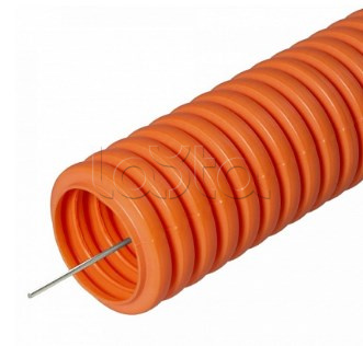 Промрукав (PR.022061), Труба гофрированная ПНД лёгкая 350 Н безгалогенная (HF) оранжевая с/з д20 (100м/4800м уп/пал) Промрукав (PR.022061)