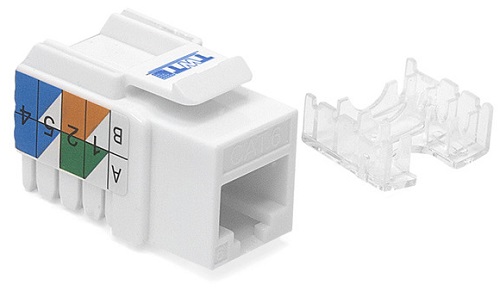 TWT-OK45UTP/6-WH,  Модуль Keystone RJ45 TWT-OK45UTP/6-WH