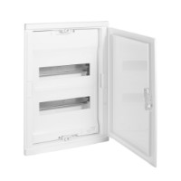 Legrand 001412, Щит встраиваемый Nedbox со скругленной дверью белой RAL 9010 2 рейки 24+4 модуля Legrand 001412
