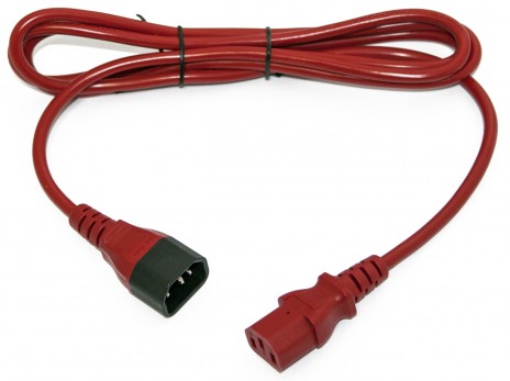 Hyperline PWC-IEC13-IEC14-0.5-RD, Кабель питания монитор-компьютер Hyperline PWC-IEC13-IEC14-0.5-RD