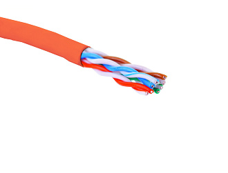 LAN U/UTP 4x2x24AWG кат 5е, нг(A)-HF внутренней красный EuroLan (19C-U5-12RD-B305), LAN U/UTP 4x2x24AWG кат 5е, нг(A)-HF кабель внутренней красный EuroLan (19C-U5-12RD-B305)