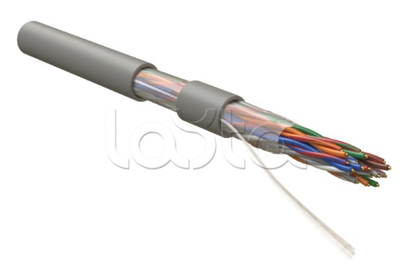 Hyperline UUTP10W-C5-S24-IN-LSZH-GY, Кабель витая пара U/UTP, категория 5, 10 пар (24 AWG), одножильный (solid), LSZH нг(А)-HF, –20°C – +60°C, серый UUTP10W-C5-S24-IN-LSZH-GY Hyperline