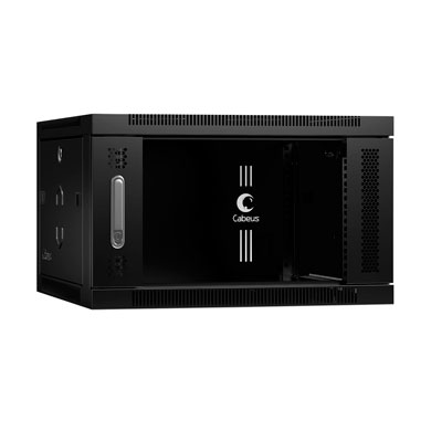 Cabeus SH-05F-6U60/35-BK, Шкаф настенный 19&quot; 6U Cabeus SH-05F-6U60/35-BK
