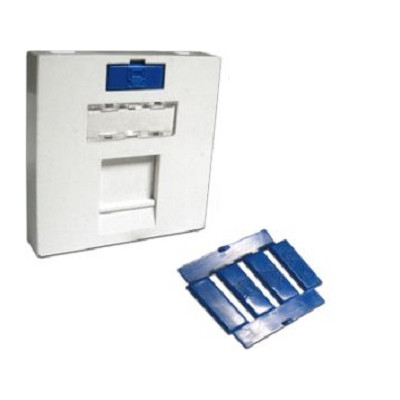 LANMASTER LAN-SIP-23A-WH, Вставка 45x45 на 1 кейстоун, угловая, со шторкой, маркировкой и иконками, белая LANMASTER LAN-SIP-23A-WH