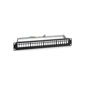 Патч-панель модульная 19&quot; (1U) 24 порта RJ-45 кат.5е экран. (PP-1U-24P-5e-SH-M) Пожтехкабель СКС (201-006), Модульная патч-панель, 1U, 24 порта, категория 5Е, для экранированных модулей, с задним кабельным организатором (без модулей)