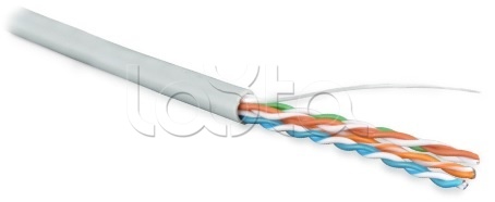 Hyperline UUTP4-C5E-S24-IN-PVC-GY-305, Кабель витая пара, неэкранированная U/UTP, категория 5e, 4 пары (24 AWG), одножильный (solid), PVC, серый (305 м) Hyperline UUTP4-C5E-S24-IN-PVC-GY-305