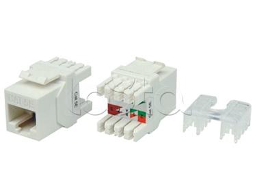 Hyperline KJ8-8P8C-C5e-180-WH, Вставка Keystone Jack RJ-45(8P8C) Hyperline KJ8-8P8C-C5e-180-WH