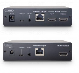 SC&T DP02U-4K6G, Удлинитель DisplayPort 4K(60Гц), USB, аудио, RS232 по кабелю витой пары(CAT6a) до 100м (HDBaseT) SC&T DP02U-4K6G