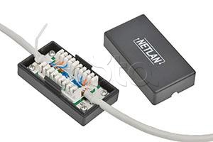 NETLAN EC-UCB-IDC-UD2-BK-10, Соединитель кабельный типа IDC-IDC (KRONE) кат.5е (10 шт/уп) NETLAN EC-UCB-IDC-UD2-BK-10