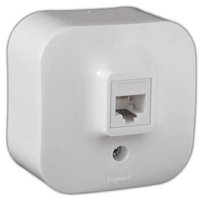 Legrand 782214, Розетка телефонная RJ 11 Quteo IP 20 Белый Legrand 782214