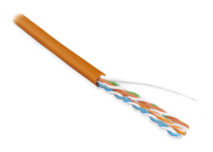 LAN U/UTP 4x2x24AWG Hyperline (UUTP4-C5E-S24-IN-LSZH-OR-305), LAN U/UTP 4x2x24AWG кат.5е LSZH (305 м) Hyperline (UUTP4-C5E-S24-IN-LSZH-OR-305)