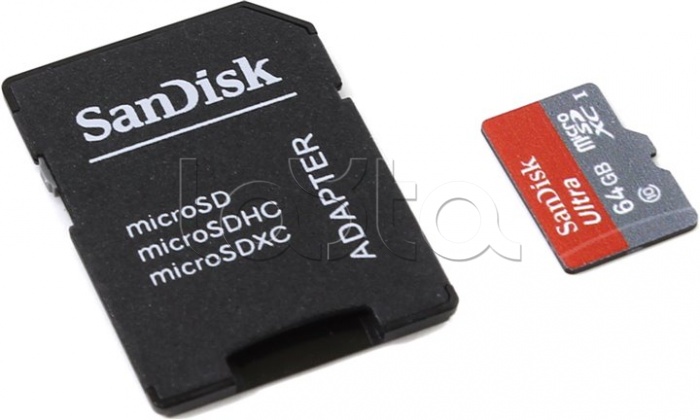 SanDisk SDSDQUAN-064G-G4A, Карта памяти TransFlash 64Gb MicroSDXC class 10 SanDisk (SDSDQUAN-064G-G4A)