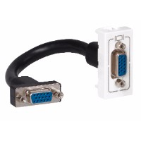 Legrand 078777, Розетка Mosaic HD15 1 модуль белый + шнур Legrand 078777