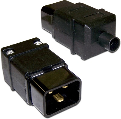 LANMASTER LAN-IEC-320-C20, Вилка IEC 60320 C20, 16A, 250V, разборная, черная LANMASTER LAN-IEC-320-C20
