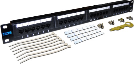 TWT TWT-PP24UTP, Патч-панель 19&quot;, 1U, 24 порта RJ-45 TWT TWT-PP24UTP