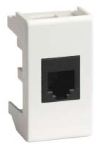 DKC 45038, Компьютерная розетка RJ45 кат.5e 8P8C, Hyperline, Dual IDC: 110&Krone, Viva, 1мод., белая 45038