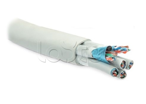 Hyperline FUTP12W-C5-S24-IN-LSZH-GY, Кабель витая пара, экранированная F/UTP, категория 5, 12 пар(4 пары(24 AWG)х3),одножильный(solid), каждый 4х парник: экран-фольга, LSZH оболочка, LSZH нг(А)-HF, –20°C - +60°C, серый FUTP12W-C5-S24-IN-LSZH-GY Hyperline