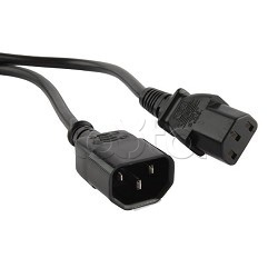Hyperline PWC-IEC13-IEC14-0.5-BK, Кабель питания монитор-компьютер Hyperline PWC-IEC13-IEC14-0.5-BK