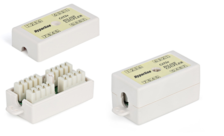 Hyperline CA-IDC-C5E-WH, Адаптер проходной (coupler), Dual IDC, категория 5e, 4 пары Hyperline CA-IDC-C5E-WH