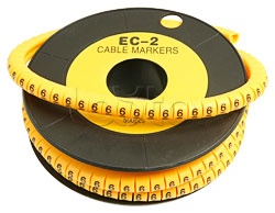 Cabeus EC-2-6, Маркер для кабеля (d7,4 мм, цифра 6) Cabeus ЕC-2-6 (500 шт/уп)