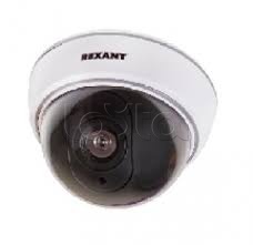 REXANT 45-0210, Муляж внутренней купольной камеры видеонаблюдения белого цвета с мигающим красным светодиодом REXANT 45-0210