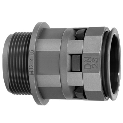 DKC PAM10M16N, Муфта труба-коробка DN 10 мм, М16х1,5, полиамид, цвет черный DKC PAM10M16N