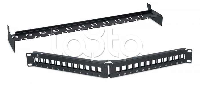 Cabeus PLB-24-CON|Патч-панель угловая модульная 19", 1U, 24 порта RJ-45 ...